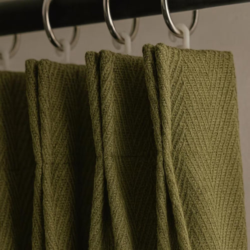 Olive Green Linen Curtains